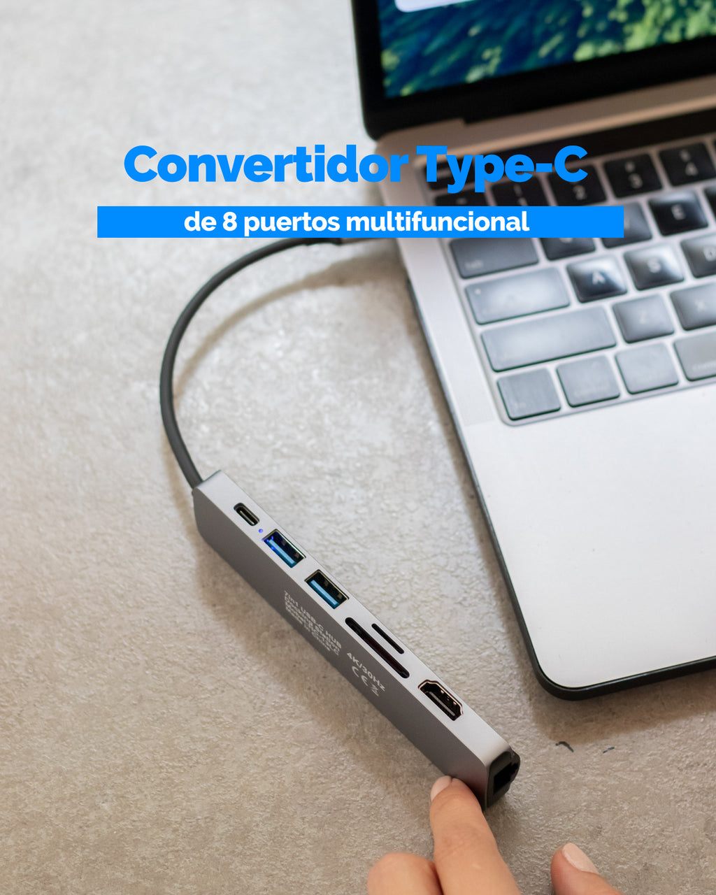 Convertidor Typec De 8 Puertos