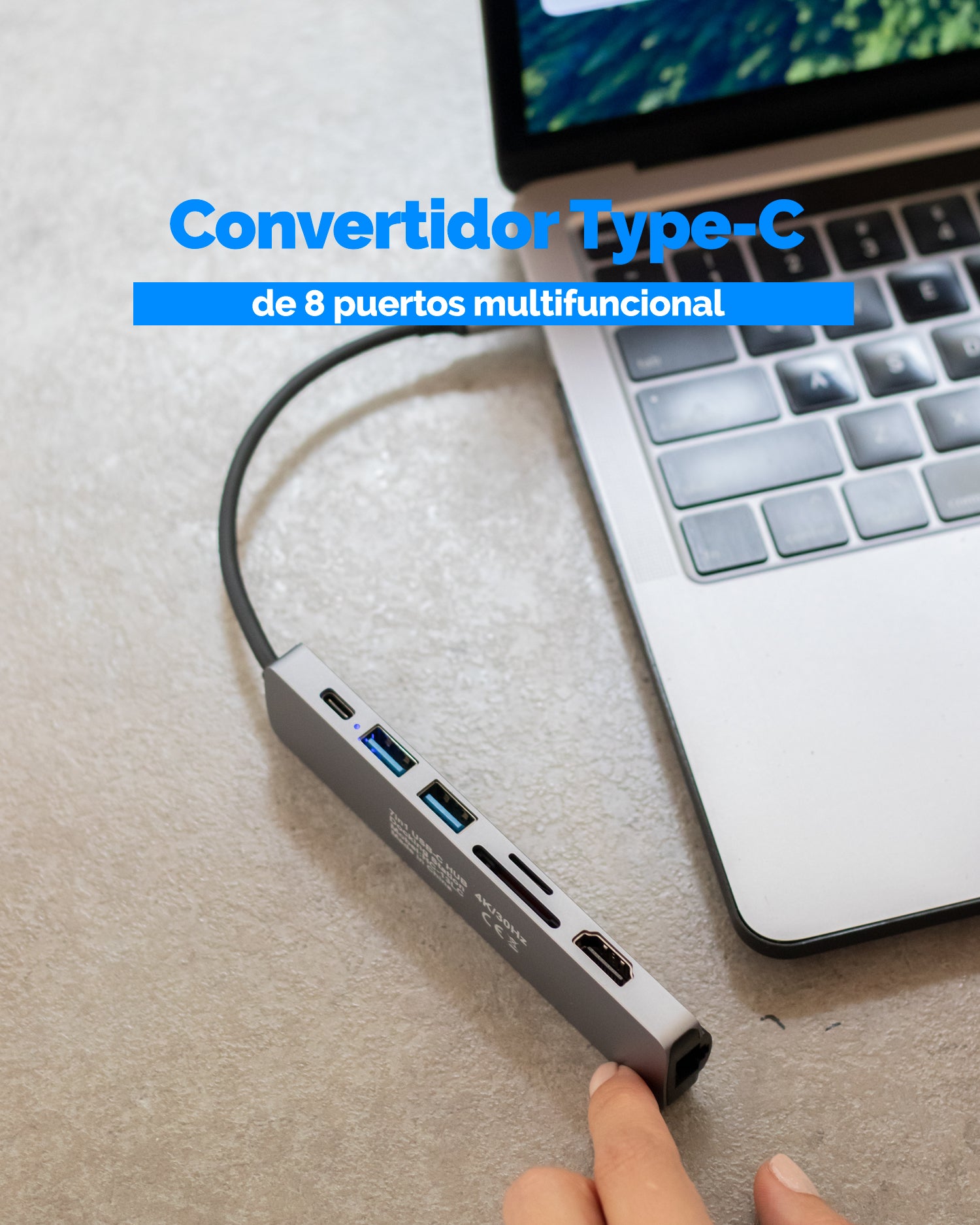 Convertidor Typec De 8 Puertos