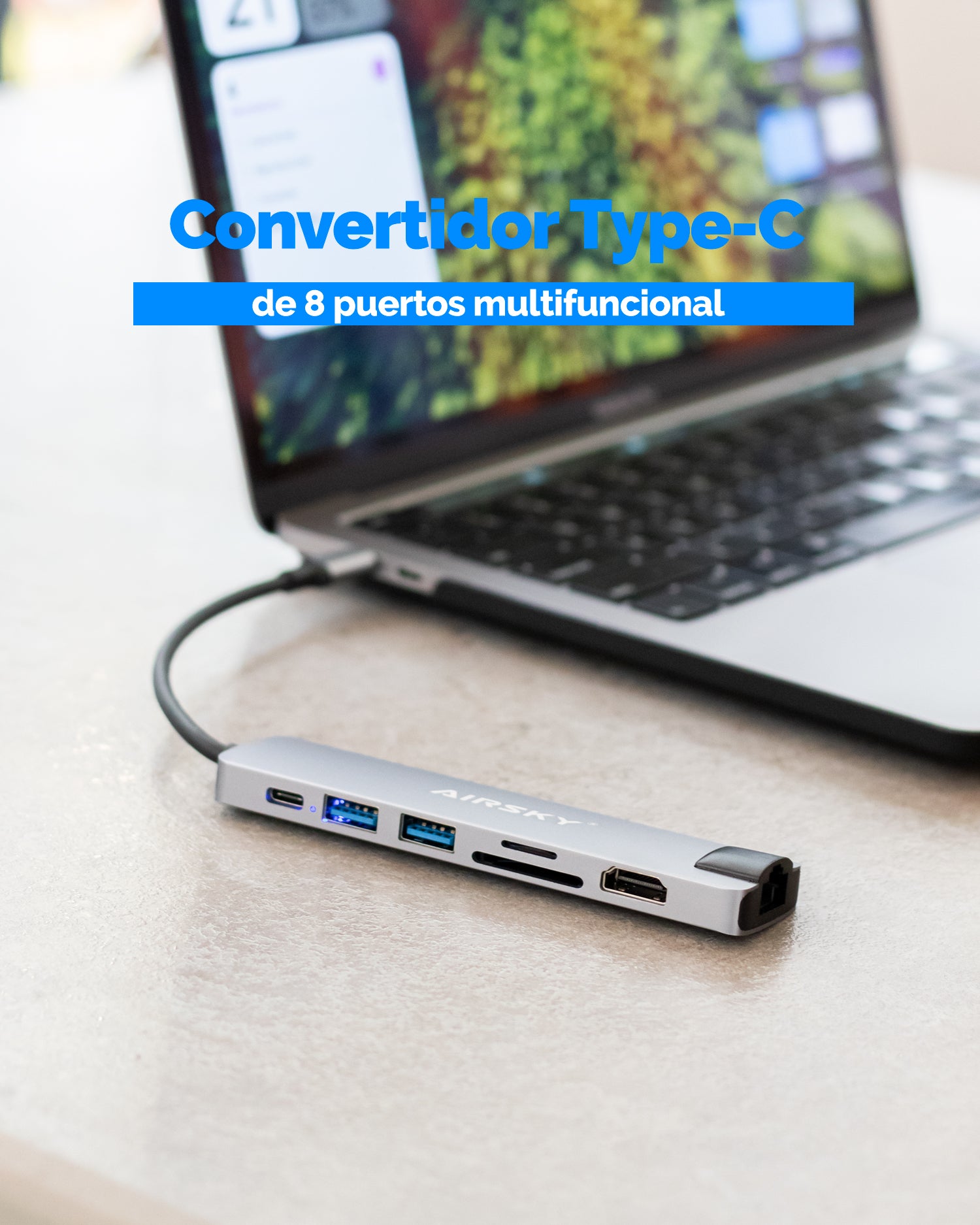 Convertidor Typec De 8 Puertos
