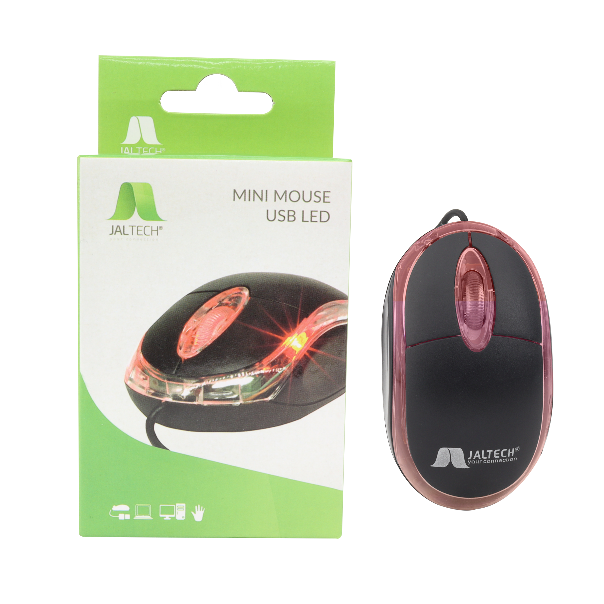Mouse Mini Usb Optico Con Luz Led Jaltec